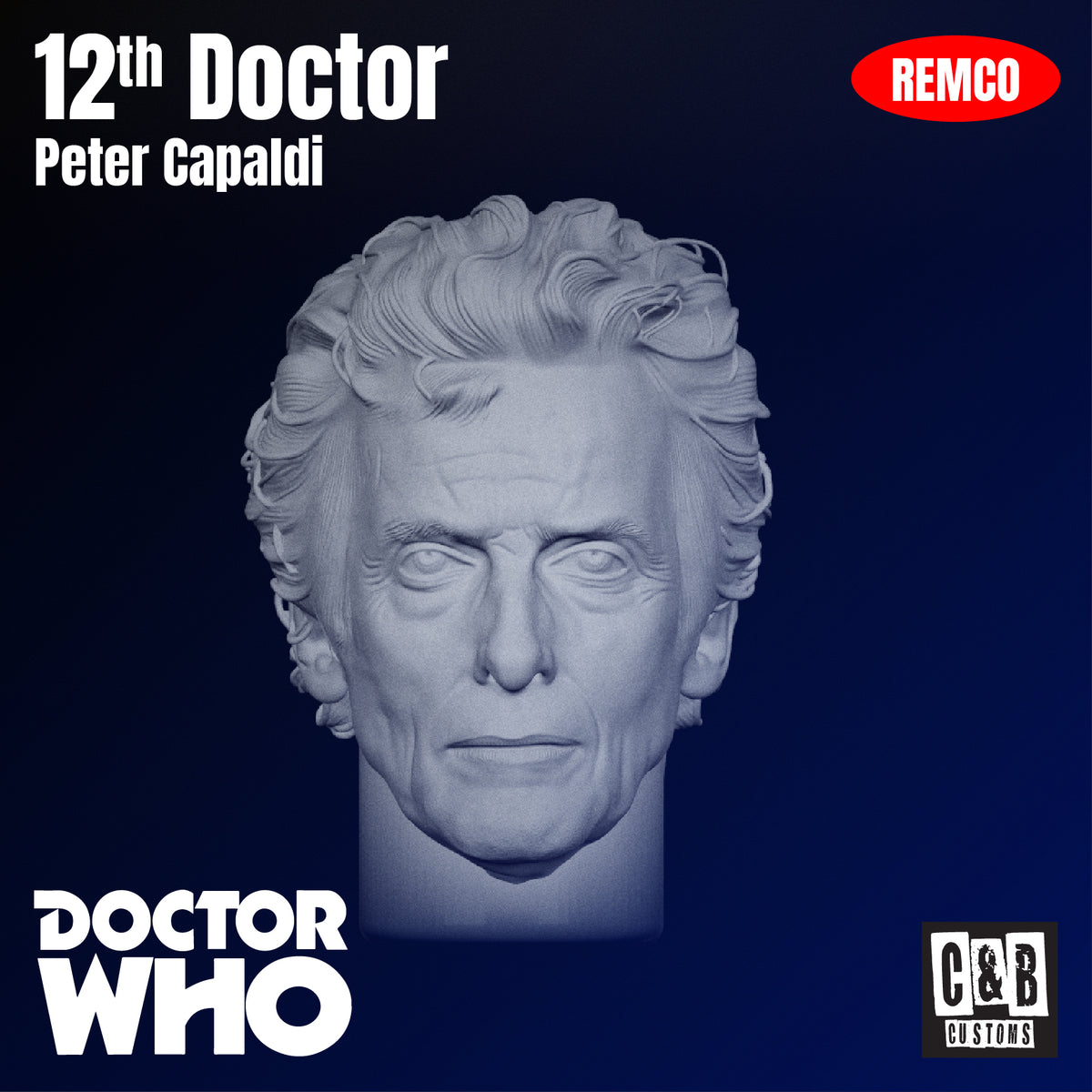 12th Doctor Peter Capaldi 3D Printed Head Remco