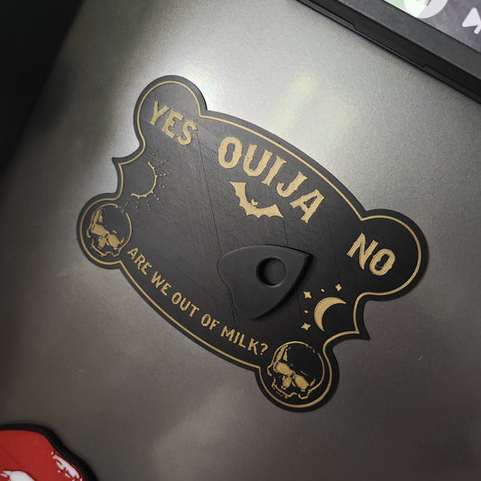 Ouija Out of Milk Fridge Display