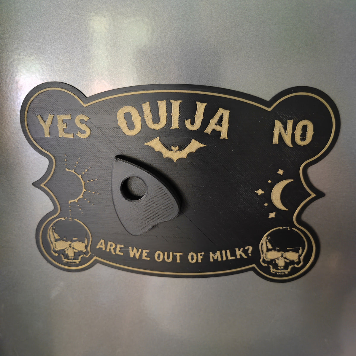 Ouija Out of Milk Fridge Display