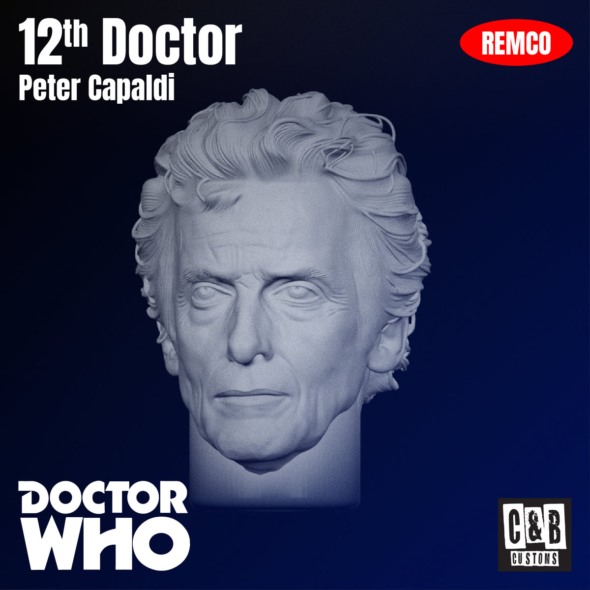 12th Doctor Peter Capaldi 3D Printed Head Remco