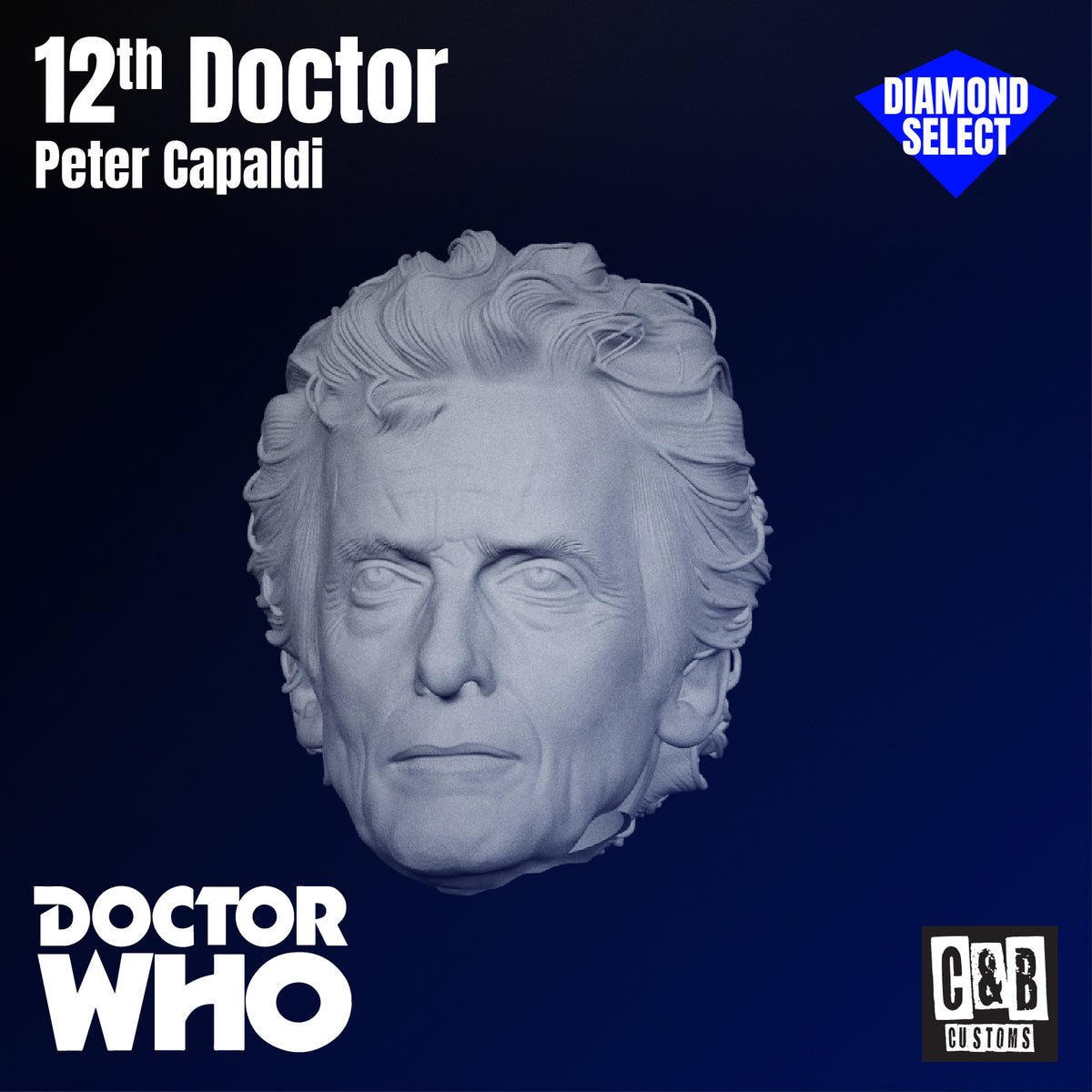12th Doctor Peter Capaldi 3D Printed Head Diamond Select