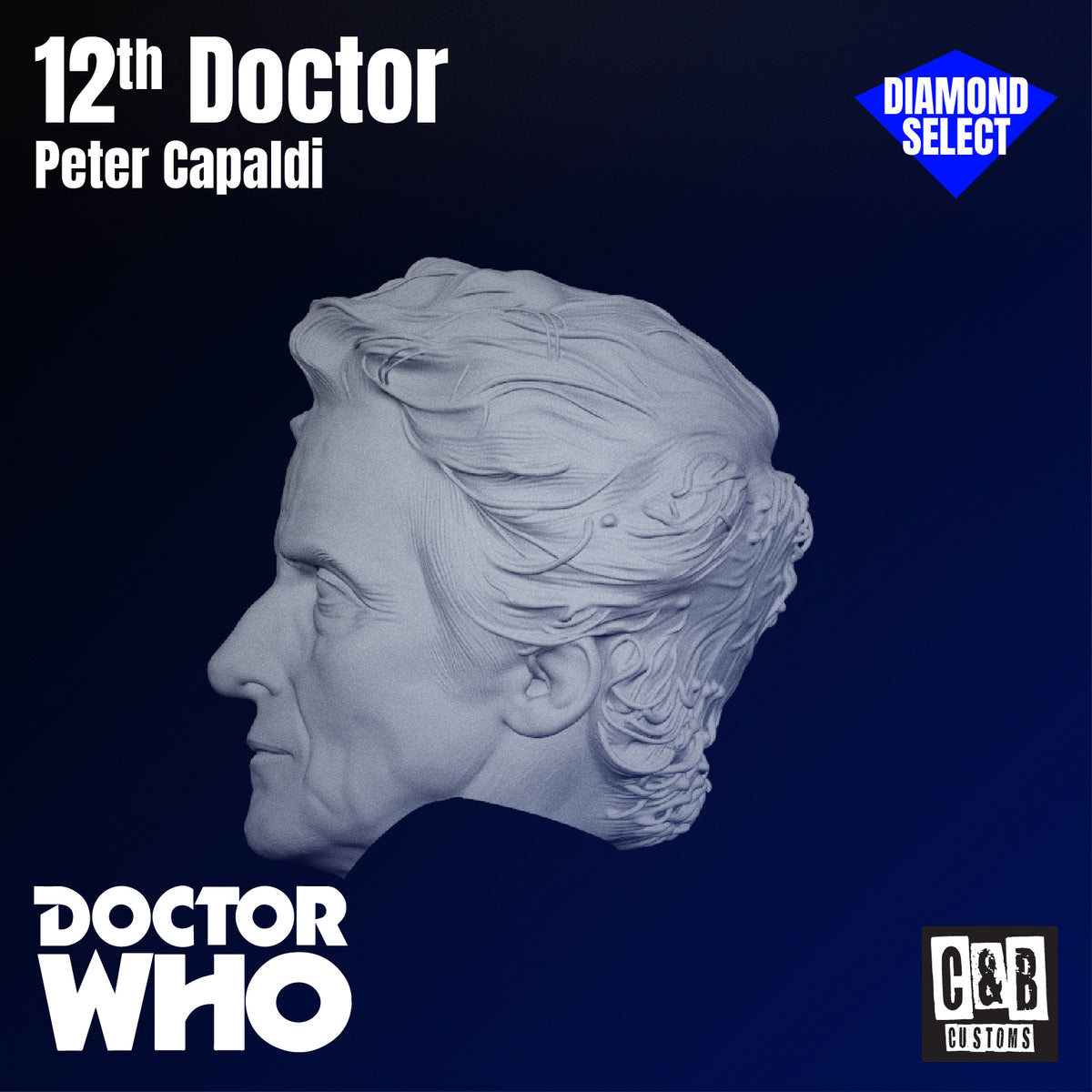 12th Doctor Peter Capaldi 3D Printed Head Diamond Select
